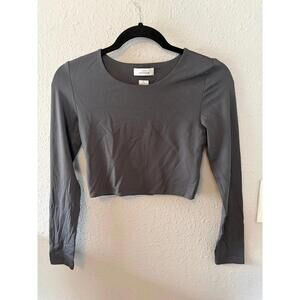 Babaton Contour (Aritzia) grey cropped long sleeve size M